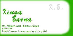 kinga barna business card